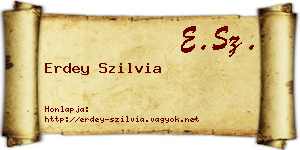 Erdey Szilvia névjegykártya